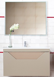 Бриклаер Мебель для ванной Брайтон 100 (Mario) глиняный серый – фотография-1