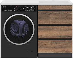 Misty Тумба под раковину Коломбо 60 под стиральную машину дуб галифакс/антрацит – фотография-4