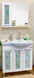 Sanflor Мебель для ванной Валлетта 80 L зеркальный узор – фотография-1