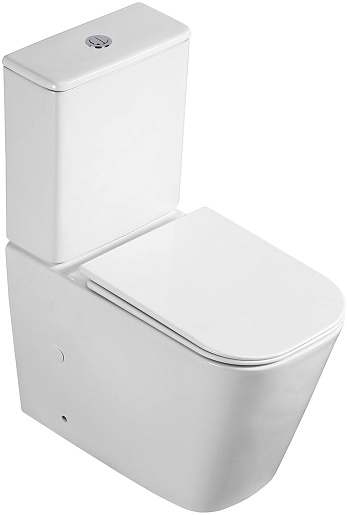 Azario Унитаз-компакт Esconda AZ-1255A безободковый с бачком с сиденьем микролифт белый – фотография-4