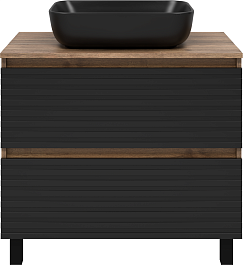 Brevita Тумба под раковину Dakota 80 дуб галифакс олово/черный кварц – фотография-1