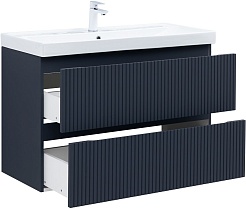 Aquanet Тумба под раковину Джейн (Flat) 100 подвесная маренго матовый – фотография-10
