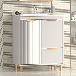 Brevita Тумба с раковиной Risacca Crema 70 серая – фотография-2