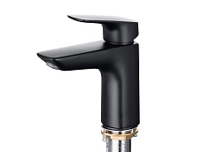 Aquatek Комплект для раковины Вега AQ1012MB с гигиеническим душем, матовый черный – фотография-2