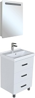 Mixline Мебель для ванной Стив 60 R 3 ящика белая