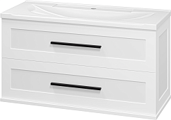 Misty Тумба под раковину Модерн 100 подвесная белая – фотография-3