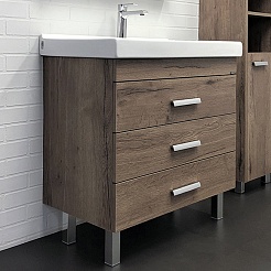 Comforty Тумба с раковиной Никосия 80Н дуб темный – фотография-1