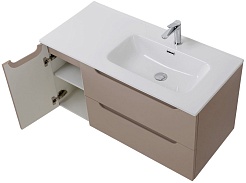 BelBagno Тумба под раковину Etna 100 R подвесная бежевая матовая – фотография-9