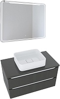 Mixline Мебель для ванной Виктория 90 подвесная графит софт