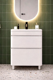 Vivon Тумба с раковиной Atwood 60 напольная белая матовая – фотография-2