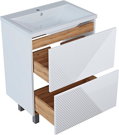 Mixline Тумба с раковиной Вектор 65 белая – фотография-2