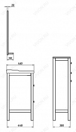 ASB-Woodline Тумба Римини 30 патина, серебро, массив ясеня – фотография-8