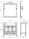 ASB-Woodline Мебель для ванной Флоренция 85 патина, витраж, массив ясеня – картинка-18