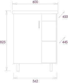 Onika Тумба под раковину Тимбер 60.01 (Como) белая/дуб сонома – фотография-8