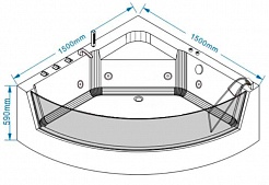Grossman Акриловая ванна GR-15000-1 150x150 с гидромассажем – фотография-7