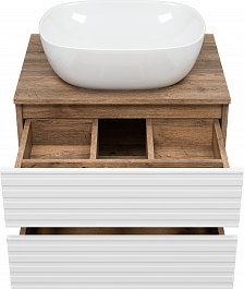 Brevita Мебель для ванной Dakota 60 подвесная дуб галифакс олово/белая – фотография-3