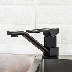 Frap Смеситель для кухни G17-6 G4517-6 черный – фотография-2