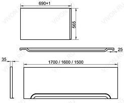 Ravak  Экран для ванны Ravak CZ001S0A00 U 160 – фотография-2