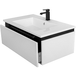 Cezares Тумба с раковиной Slider 80 с 2 ящиками белая – фотография-19