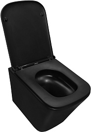 Azario Унитаз подвесной Teramo AZ-0052-UQ3MB безободковый черный матовый – фотография-6