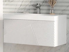 Velvex Тумба с раковиной Edge 80.1Y белый глянец
