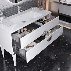 Opadiris Мебель для ванной Ибица 120 с овальным зеркалом белая/хром – фотография-8