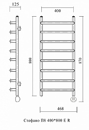 Domoterm Полотенцесушитель Стефано П8 400*800 ER – фотография-3