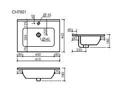 Ceramicanova Мебельная раковина Element 61 CN7001 белая – фотография-3