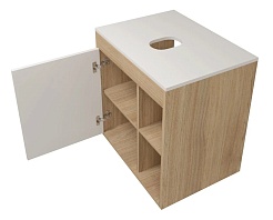 Teymi Тумба с раковиной Nura 60 дуб эврика/белый матовый T60527 раковина T50208 – фотография-3