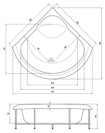 Aquatika Акриловая ванна H2O Тема Standart 150 – фотография-2