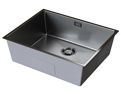 Mixline Мойка подстольный монтаж 53/43 (3,0) выпуск 3 1/2 черный графит НАНО декор – фотография-1