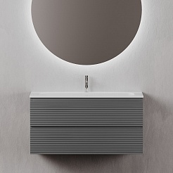 Sancos Тумба с раковиной Folk 100 grey soft раковина Grace 101 CN7013 – фотография-2