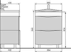 Velvex Тумба с раковиной Iva 60 напольная, белая – фотография-3