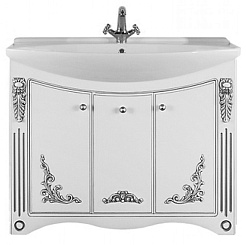 Водолей Тумба под раковину Кармен 120 белая/серебро – фотография-1