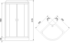 Royal Bath Душевая кабина HK RB 90HK1-M-BL 90x90 стекло матовое профиль черный матовый – фотография-3