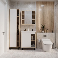 Mixline Тумба с раковиной Милтон 70 дуб сонома/белый – фотография-6