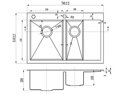 Zorg Кухонная мойка "Inox" RX-5178-2-L – фотография-2
