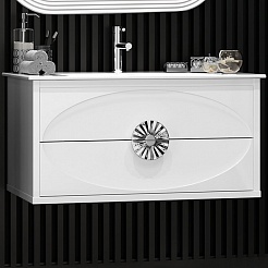 Opadiris Мебель для ванной Ибица 90 подвесная белая/хром – фотография-5