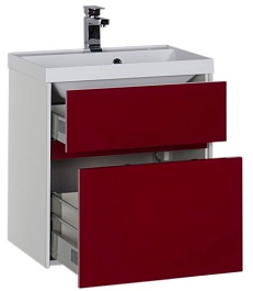 Aquanet Тумба с раковиной "Латина 60" бордо 2 ящика (179938) – фотография-2
