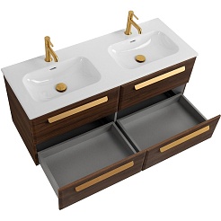 Cezares Тумба под раковину Eco Cer-N 120 с 4 ящиками орех шоколад софт без ручек – фотография-5