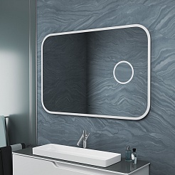 Teymi Зеркало Solli 120x80 Led с сенсором на взмах и увеличительным зеркальцем – фотография-2