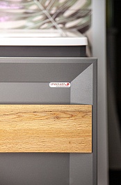 Бриклаер Тумба с раковиной Берлин 80 оникс серый с ручкой дуб золотой – фотография-7