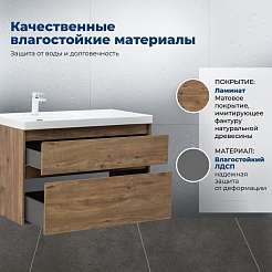 Aquanet Мебель для ванной Nova Lite 2.0 100 L подвесная дуб рустикальный – фотография-26