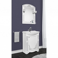 Водолей Мебель для ванной "Кармен 65" R белая/серебро – фотография-2
