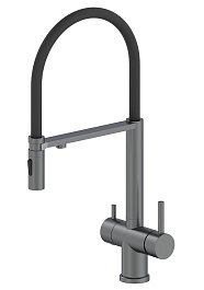 Oliveeka Смеситель для кухни K OL-458009-BGM матовый оружейный металл – фотография-1