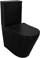 Azario Унитаз-компакт Black Queen AZ-8380 безободковый с бачком с сиденьем микролифт черный матовый