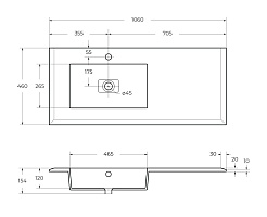 Cezares Мебельная раковина Bellagio 106 L 50213 bianco opaco – фотография-3