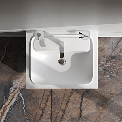 Am.Pm Тумба с раковиной Func 60 подвесная темное дерево – фотография-9