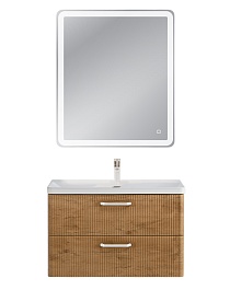 BelBagno Тумба с раковиной Due 80 подвесная Rovere Nature ручки Белые – фотография-9