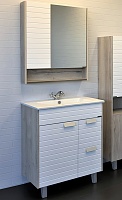 Comforty Мебель для ванной Клеон 75Н белая матовая/дуб дымчатый